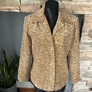 VTG 60s Indie Academia Corduroy Blazer Artsy Hipster Soft Wale Speckled Brown L
